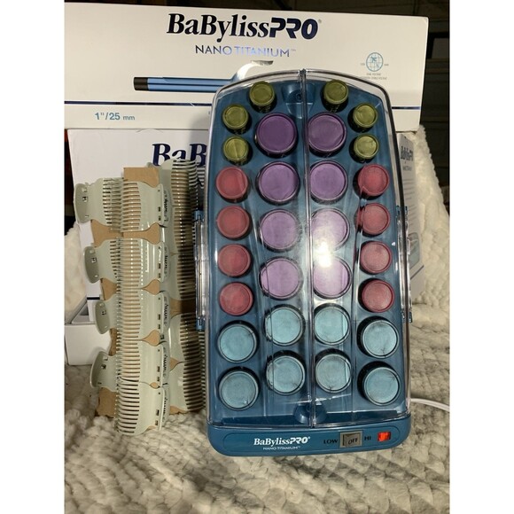 BaByliss PRO Hot Rollers For All Hair Lengths and 1"/25 mm Curling Iron Bundle - Picture 2 of 9